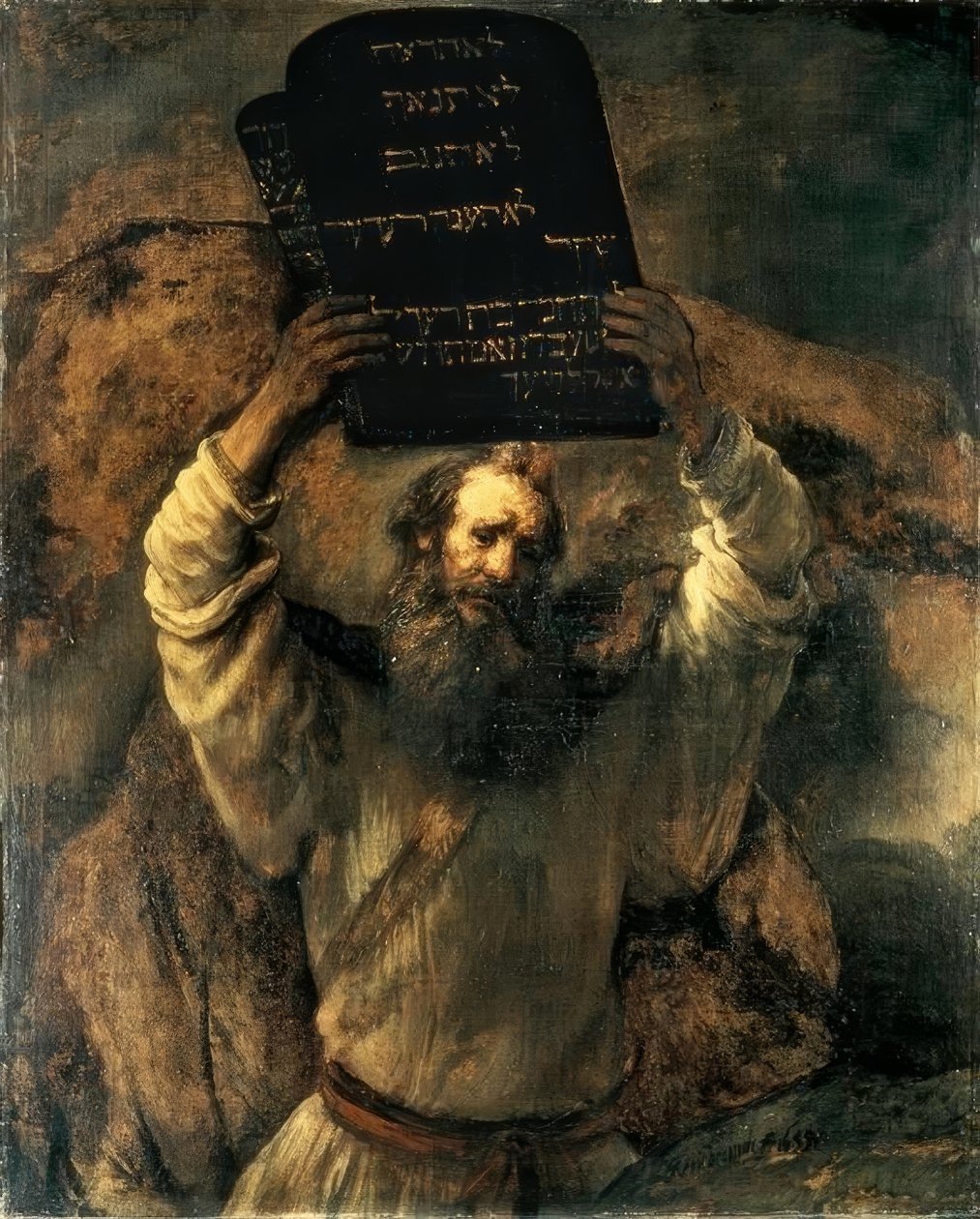 Mose krossar lagens tavlor av Rembrandt van Rijn