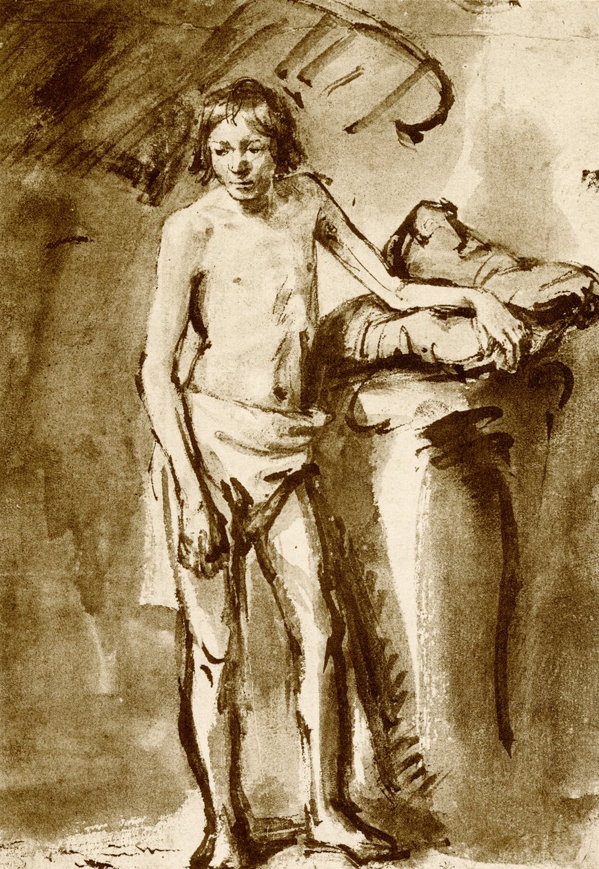 Nakenteckning för en ungdom av Rembrandt van Rijn