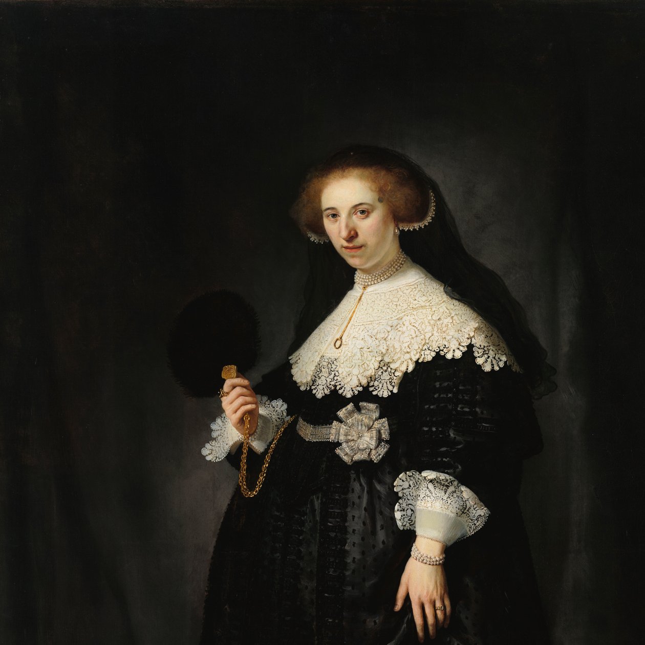 Oopjen Coppit Porträtt av Oopjen Coppit av Rembrandt van Rijn