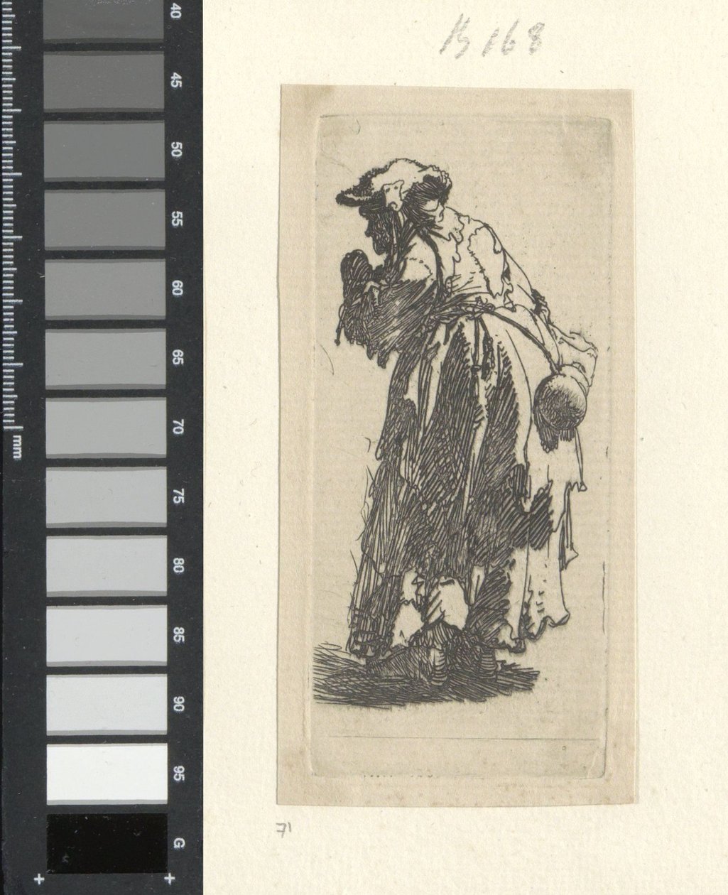 Oude bedelares met kalebas Samling av åttiofem originaltryck (serietitel) av Rembrandt van Rijn