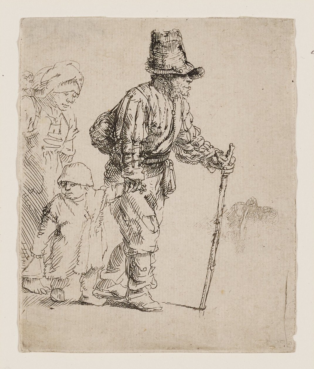 En bondefamilj på vandring av Rembrandt van Rijn