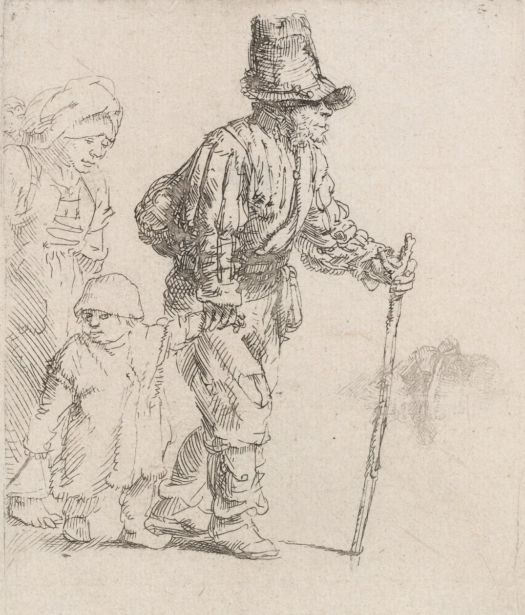 Bondefamiljen på luffaren, ca. 1652. av Rembrandt van Rijn