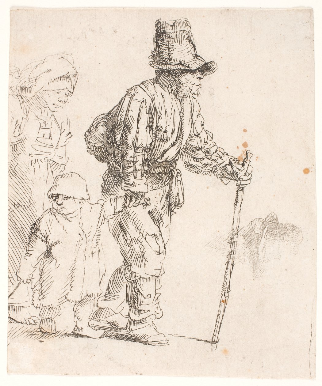En bondefamilj på vandring av Rembrandt van Rijn