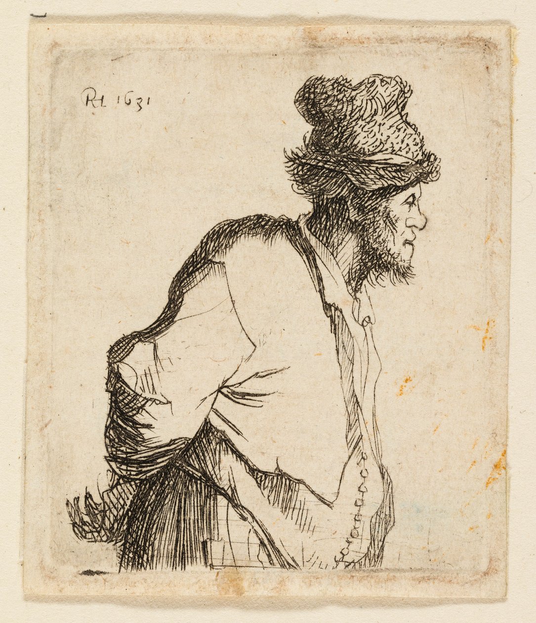 Bonde med händerna bakom ryggen av Rembrandt van Rijn