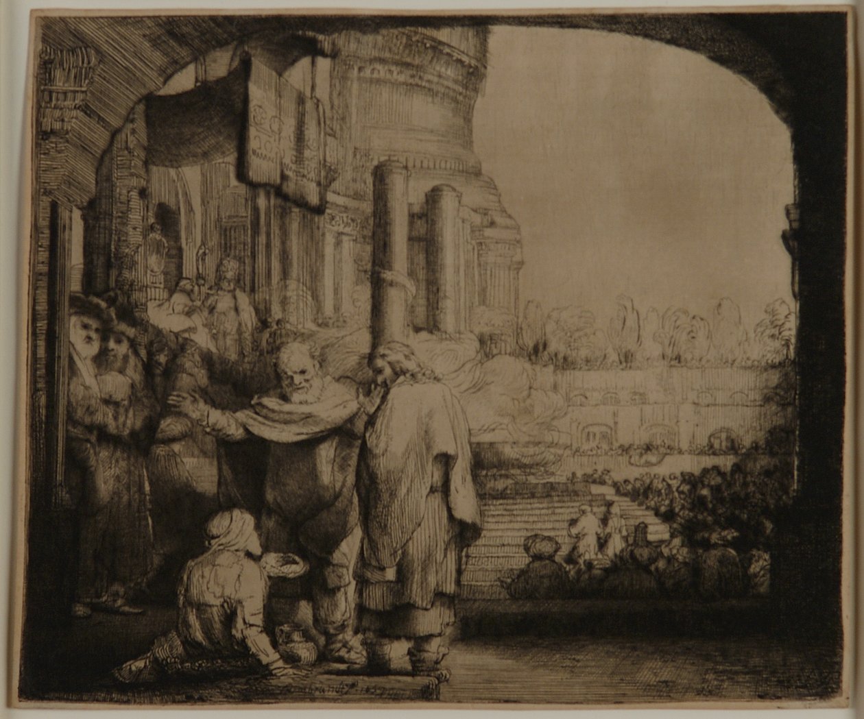 Petrus och Johannes vid templets port av Rembrandt van Rijn