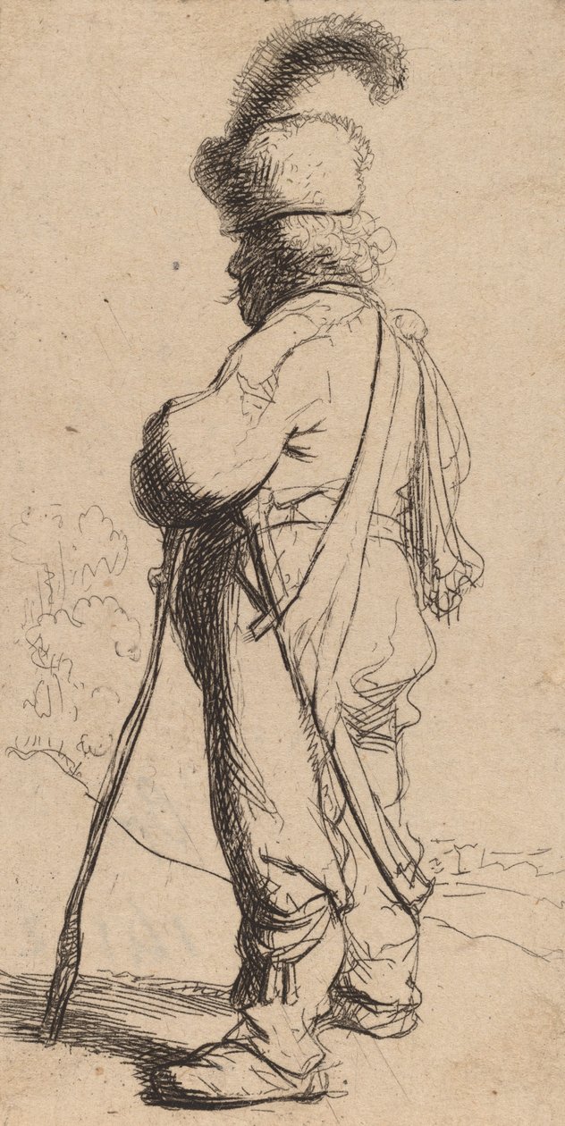 Polander lutad på en pinne, ca. 1632. av Rembrandt van Rijn