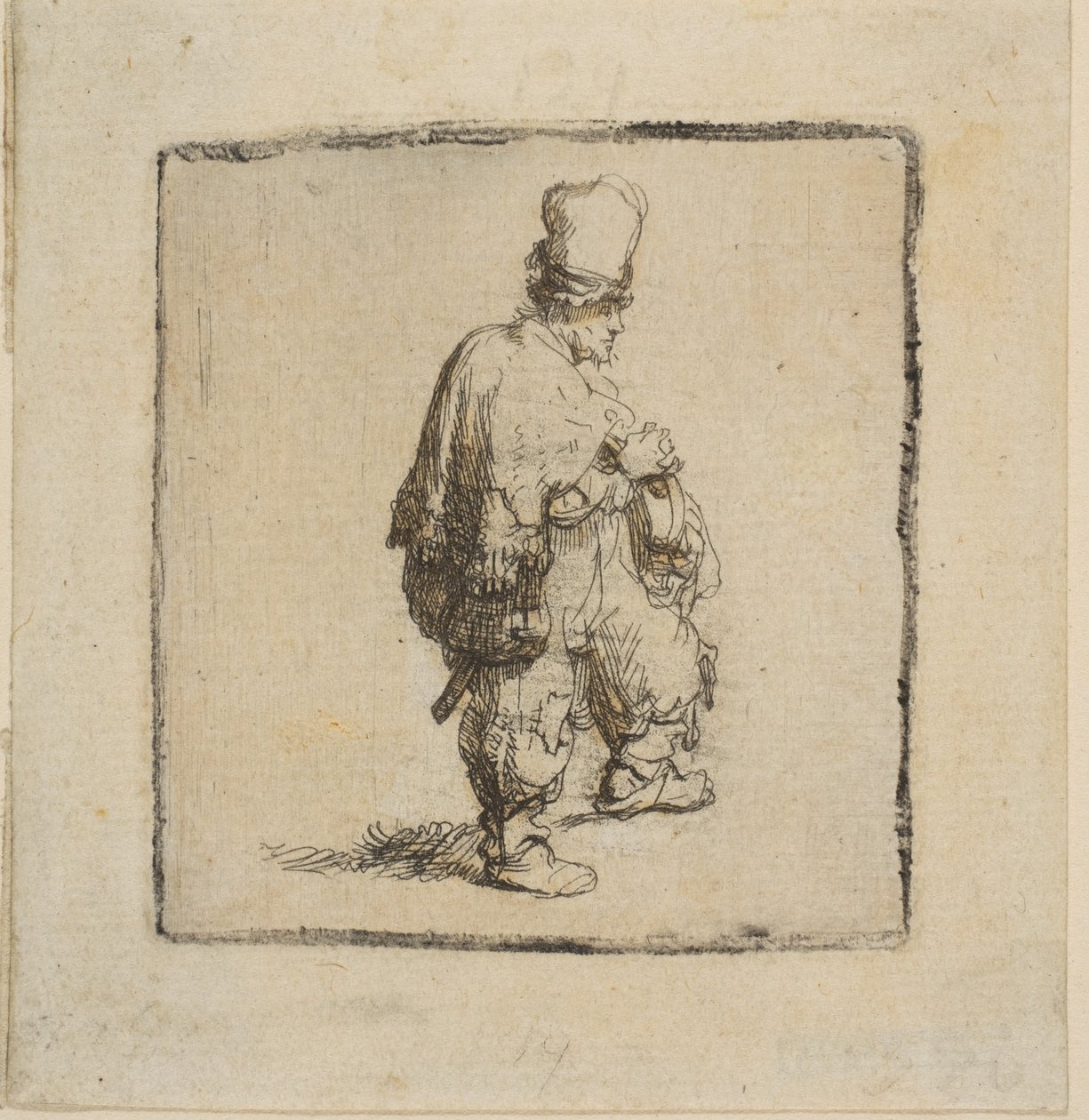 Polander stående med armarna korsade, 1630-40. av Rembrandt van Rijn