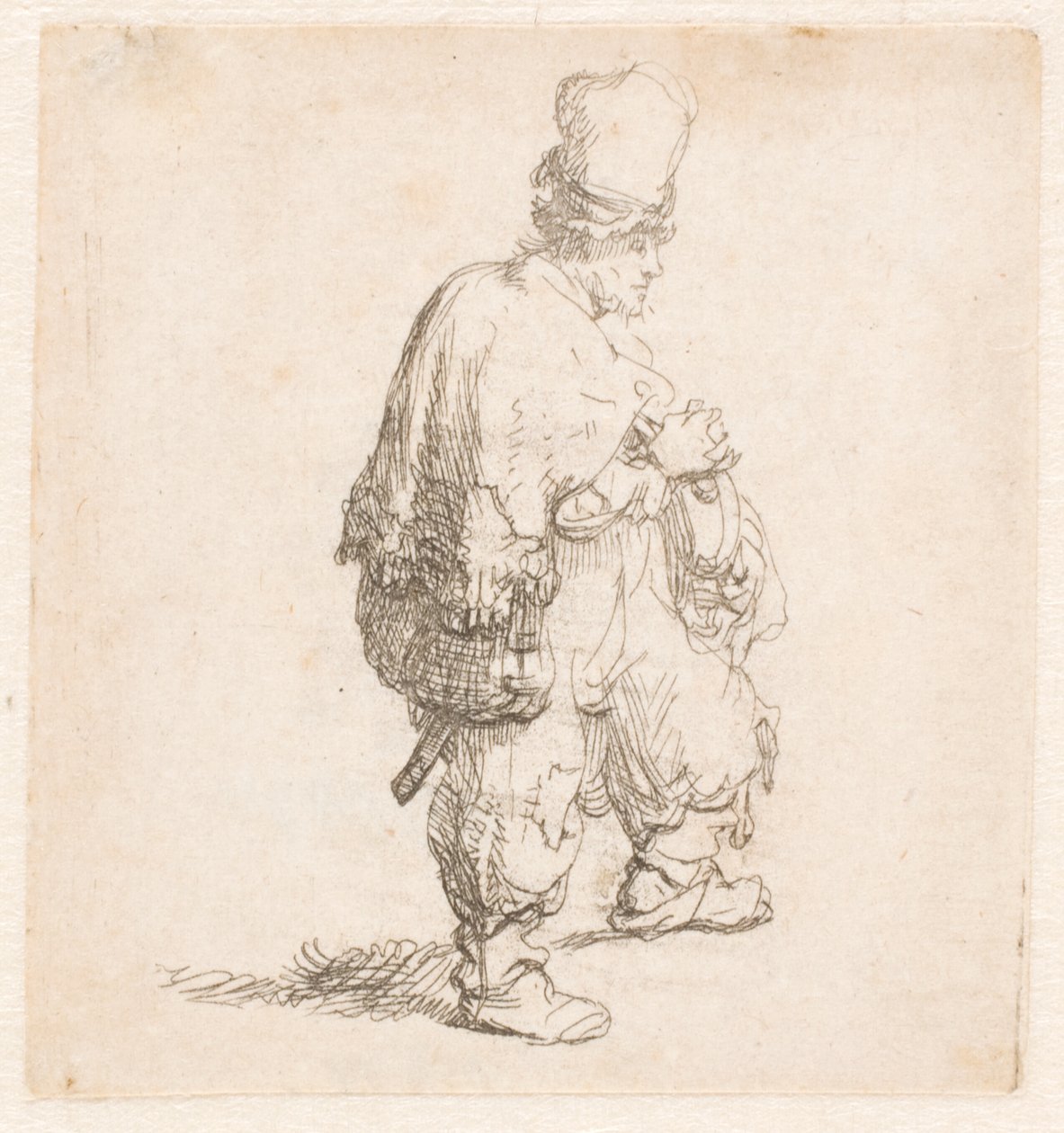 Polander stående med armarna i kors av Rembrandt van Rijn