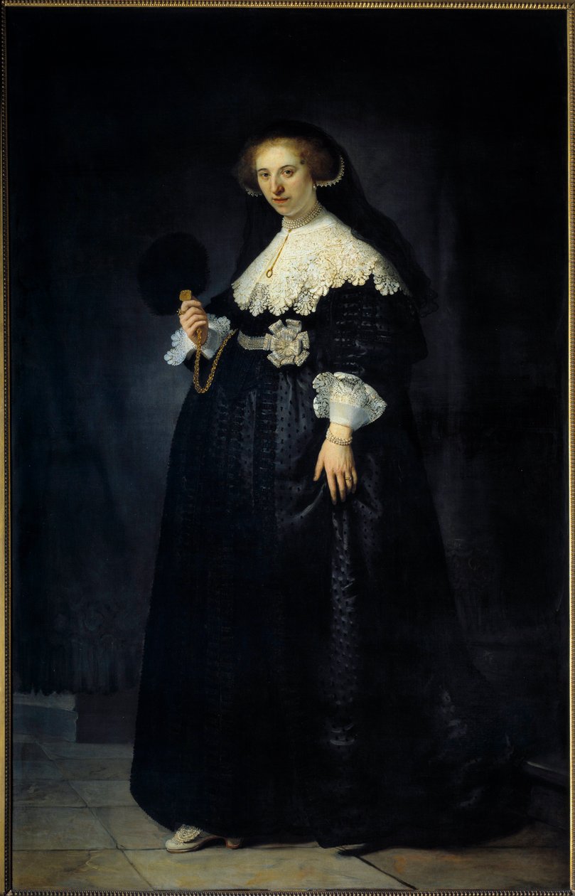 Portrait en pied de Oopjen Coppit, woman av Maertens Soolmans Målning av Harmensz van Rijn dit Rembrandt (1606-1669) av Rembrandt van Rijn