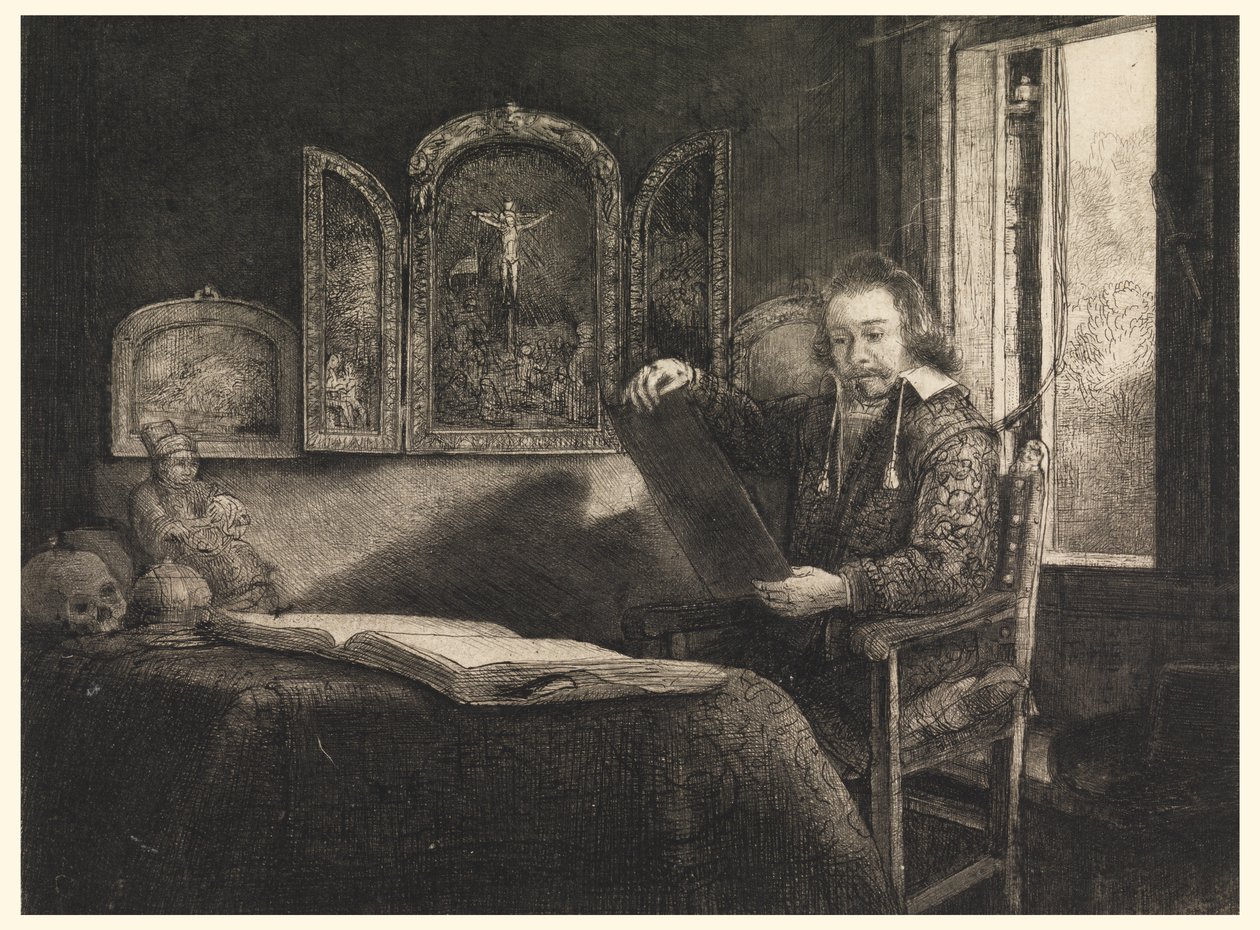 Porträtt av Abraham Francen av Rembrandt van Rijn