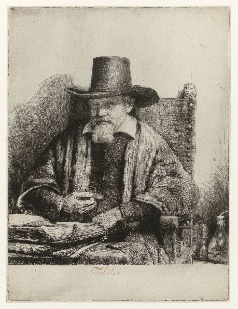 Porträtt av Arnold Tholinx Arnout Tholinx, inspektör av Rembrandt van Rijn