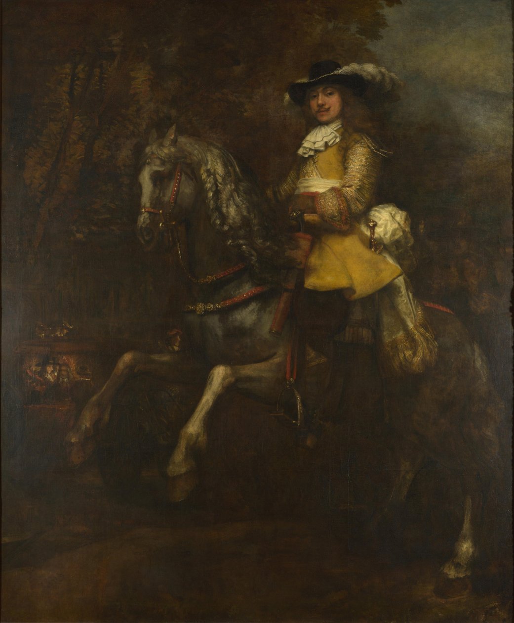 Porträtt av Frederick Rihel till häst, ca 1663 av Rembrandt van Rijn