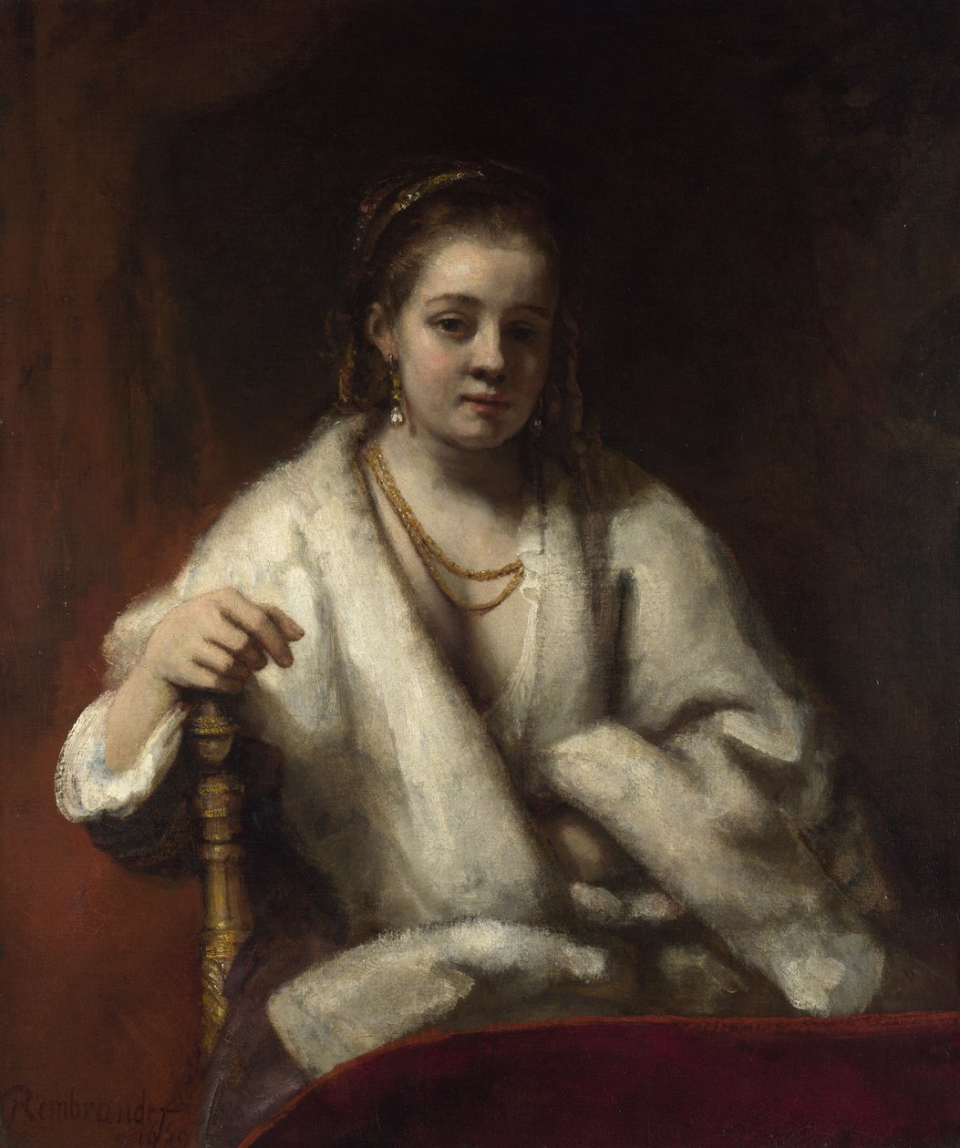 Porträtt av Hendrickje Stoffels, ca. 1655-1656 av Rembrandt van Rijn