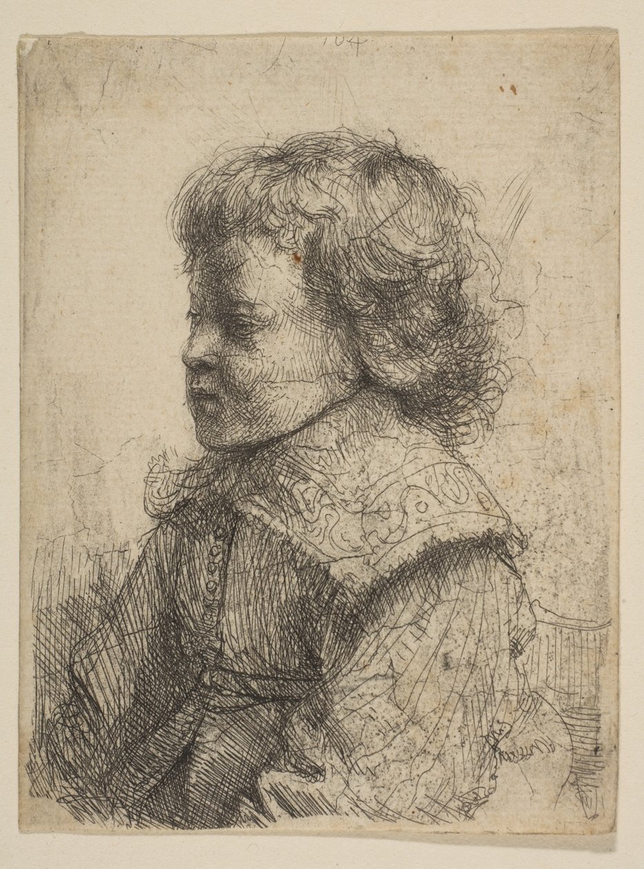 Porträtt av en pojke, i profil, 1641. av Rembrandt van Rijn