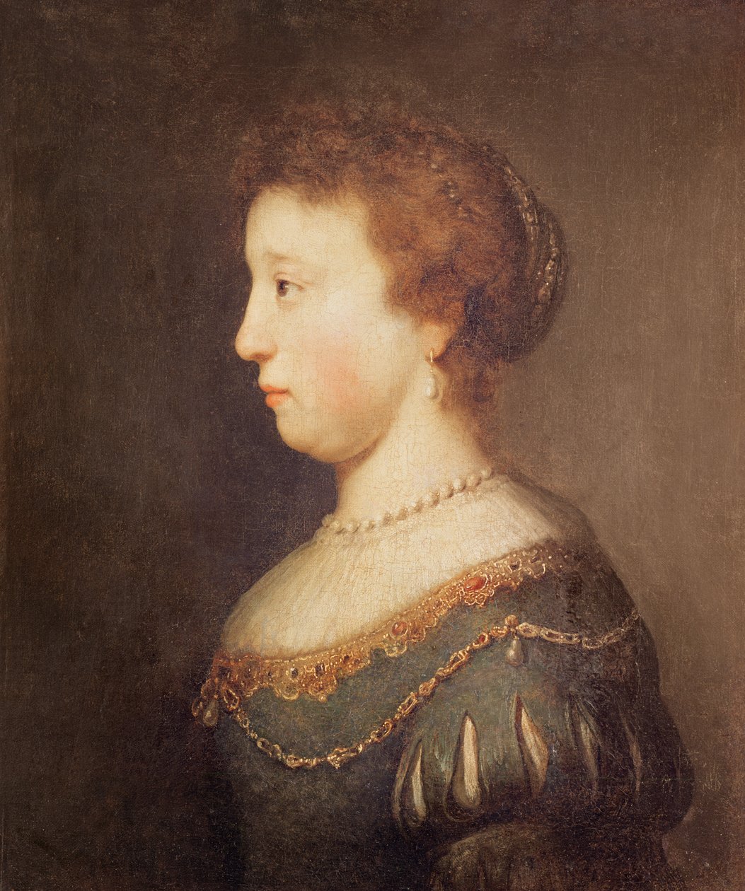 Porträtt av en kvinna av Rembrandt van Rijn