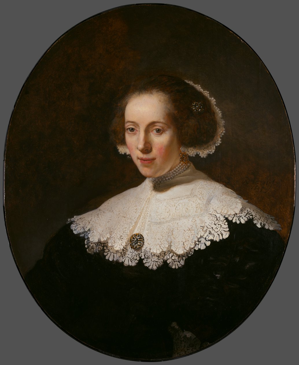 Porträtt av en kvinna, ca 1632-35 av Rembrandt van Rijn