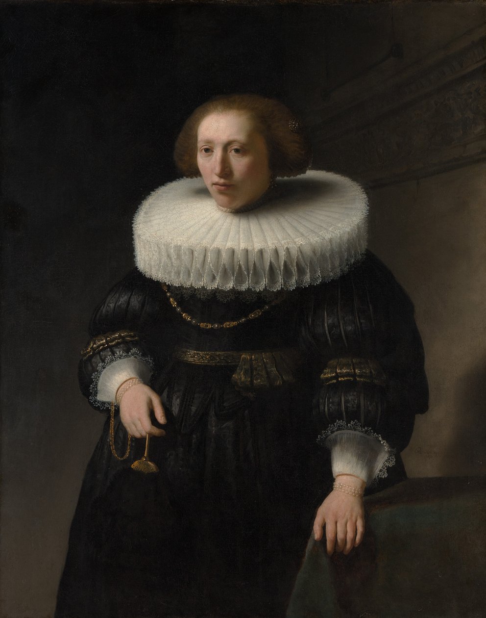 Porträtt av en kvinna, troligen medlem av familjen Van Beresteyn, 1632. av Rembrandt van Rijn