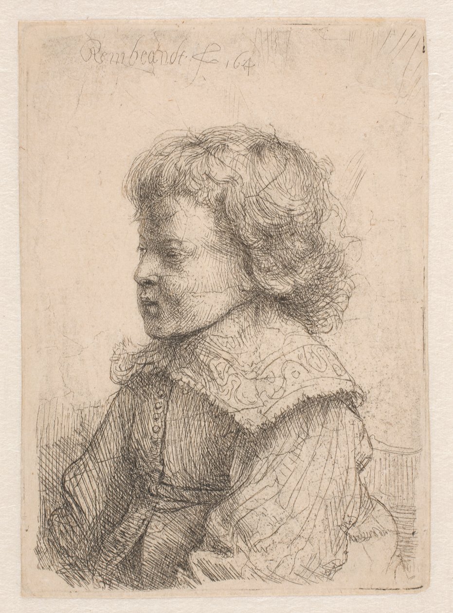 Porträtt av en pojke, i profil av Rembrandt van Rijn