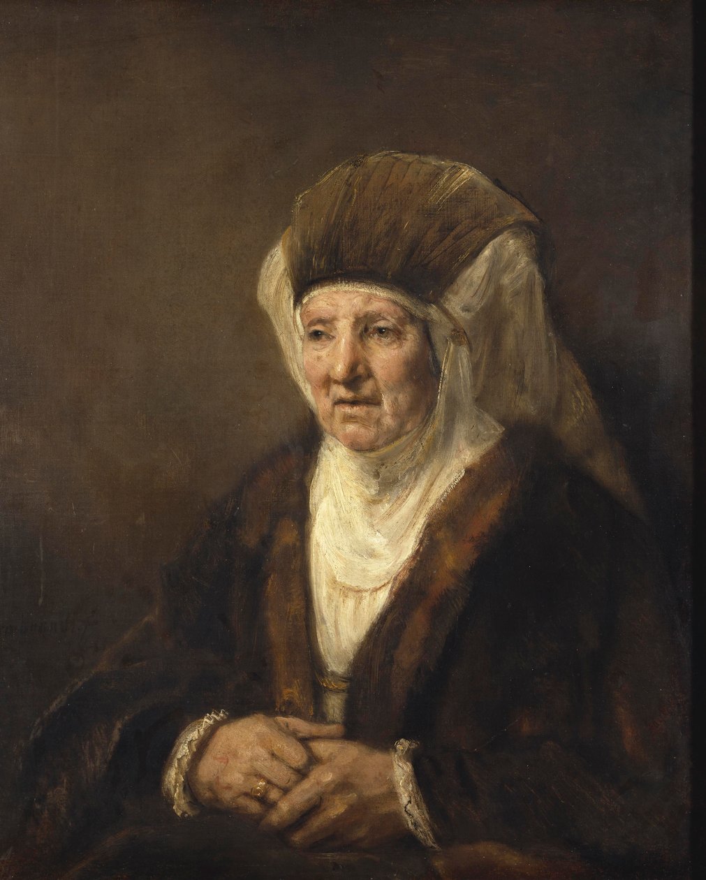Porträtt av en gammal kvinna, 1655 av Rembrandt van Rijn