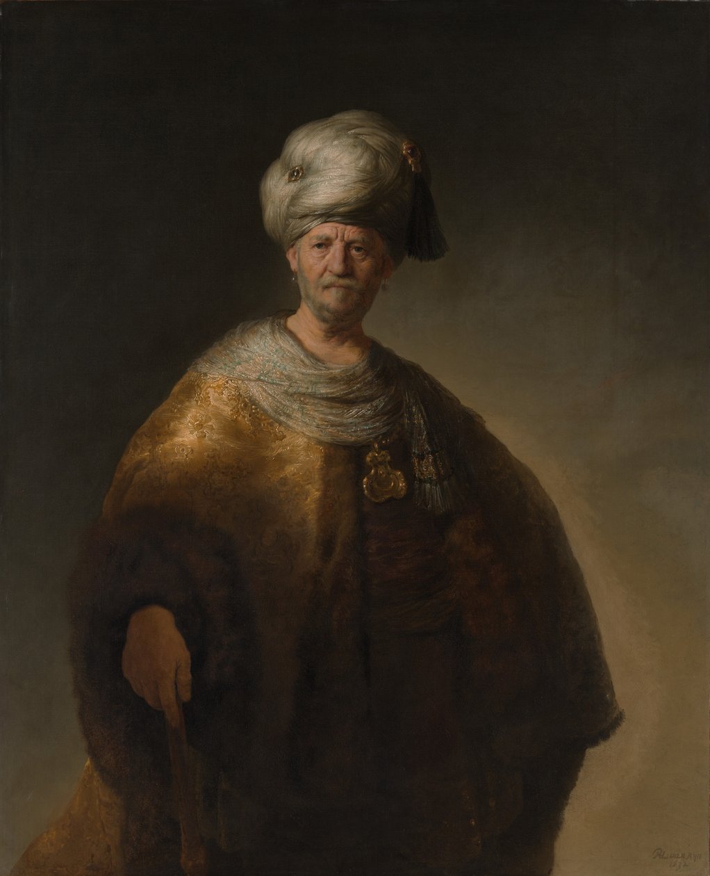 Porträtt av en orientalisk man, The Noble Slav, 1632 av Rembrandt van Rijn