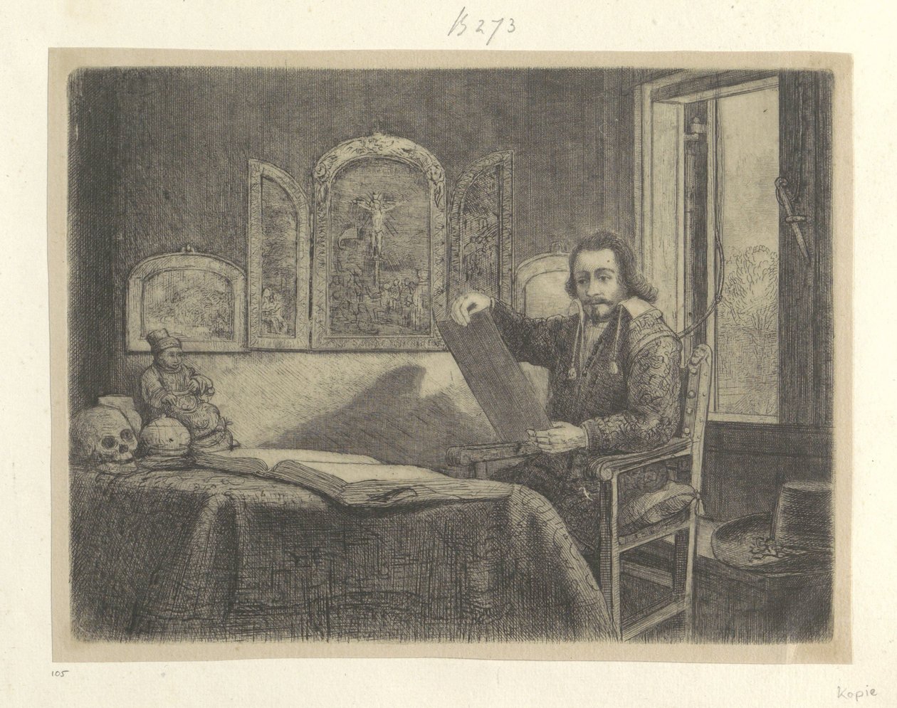 Portret van de apotheker Abraham Francen Samling av åttiofem originaltryck (serietitel) av Rembrandt van Rijn