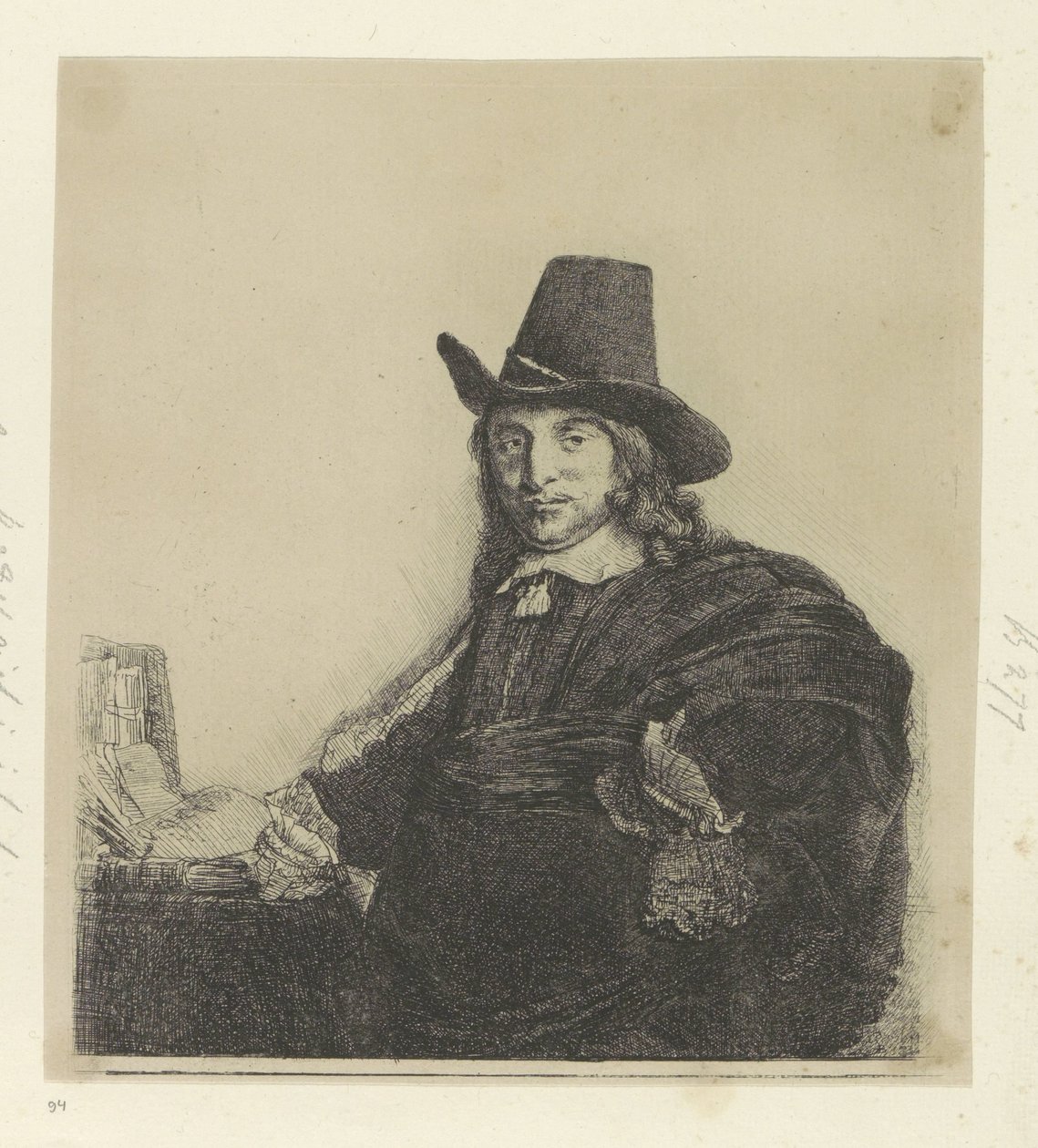 Portret van de schilder Jan Asselijn Samling av åttiofem originaltryck (serietitel) av Rembrandt van Rijn