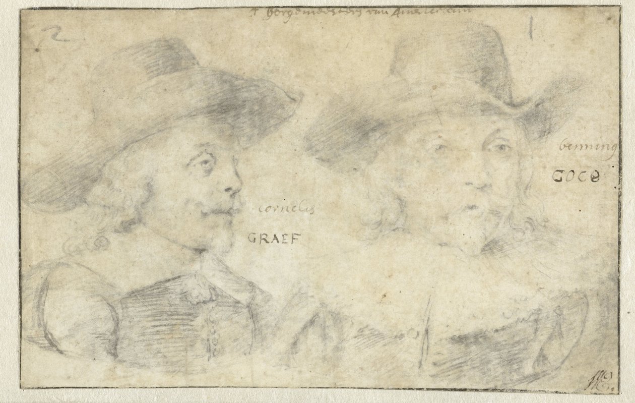 Porträtt av Cornelis de Graeff och Frans Banningh Cocq av Rembrandt van Rijn