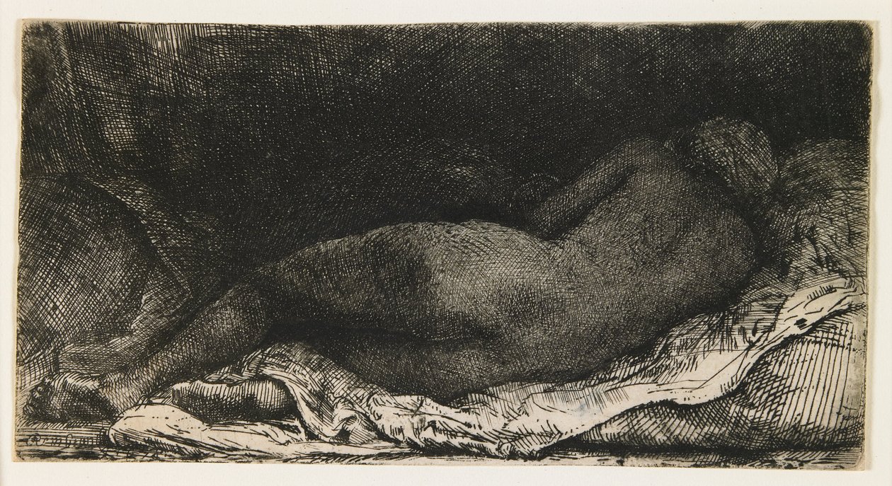Liggande kvinna av Rembrandt van Rijn