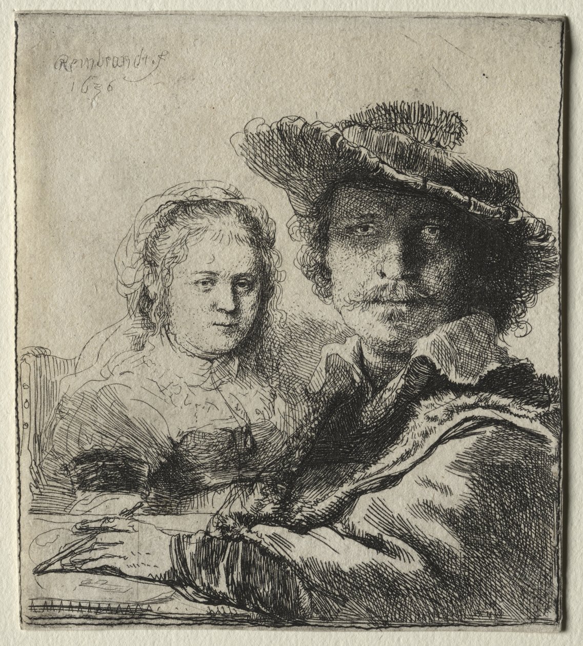 Rembrandt och hans fru Saskia av Rembrandt van Rijn