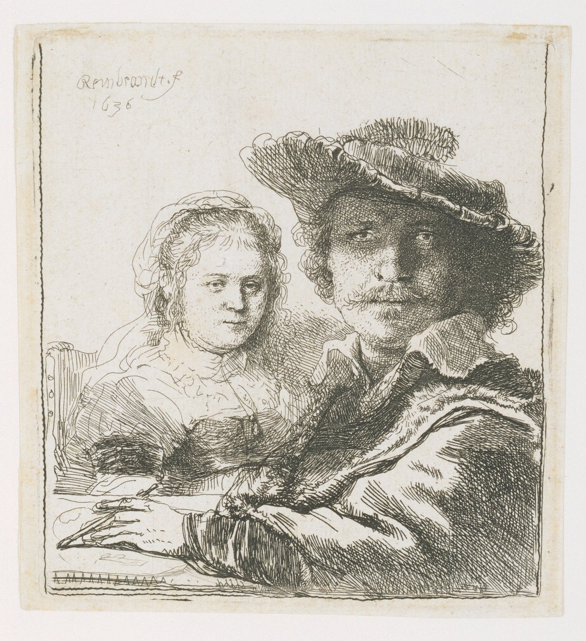 Rembrandt och hans hustru Saskia, 1636 av Rembrandt van Rijn