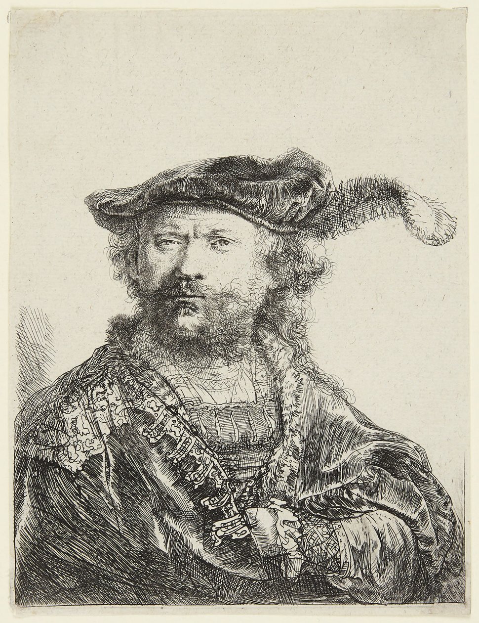 Rembrandt i sammetmössa av Rembrandt van Rijn