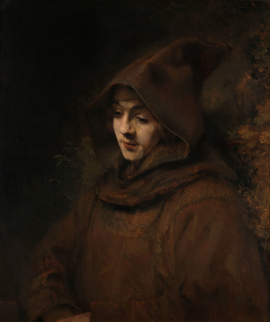 Rembrandts son Titus i en munks vana Titus i munkens vana av Rembrandt van Rijn