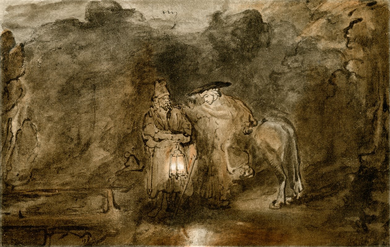 Vila på flykten till Egypten av Rembrandt van Rijn