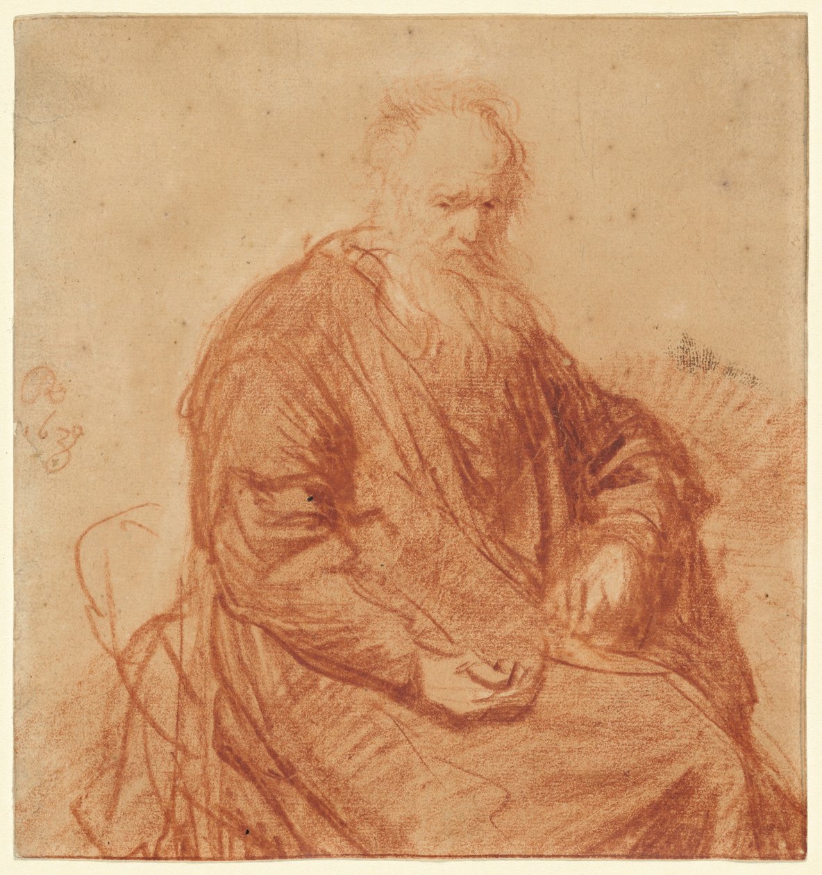 Sittande gammal man av Rembrandt van Rijn