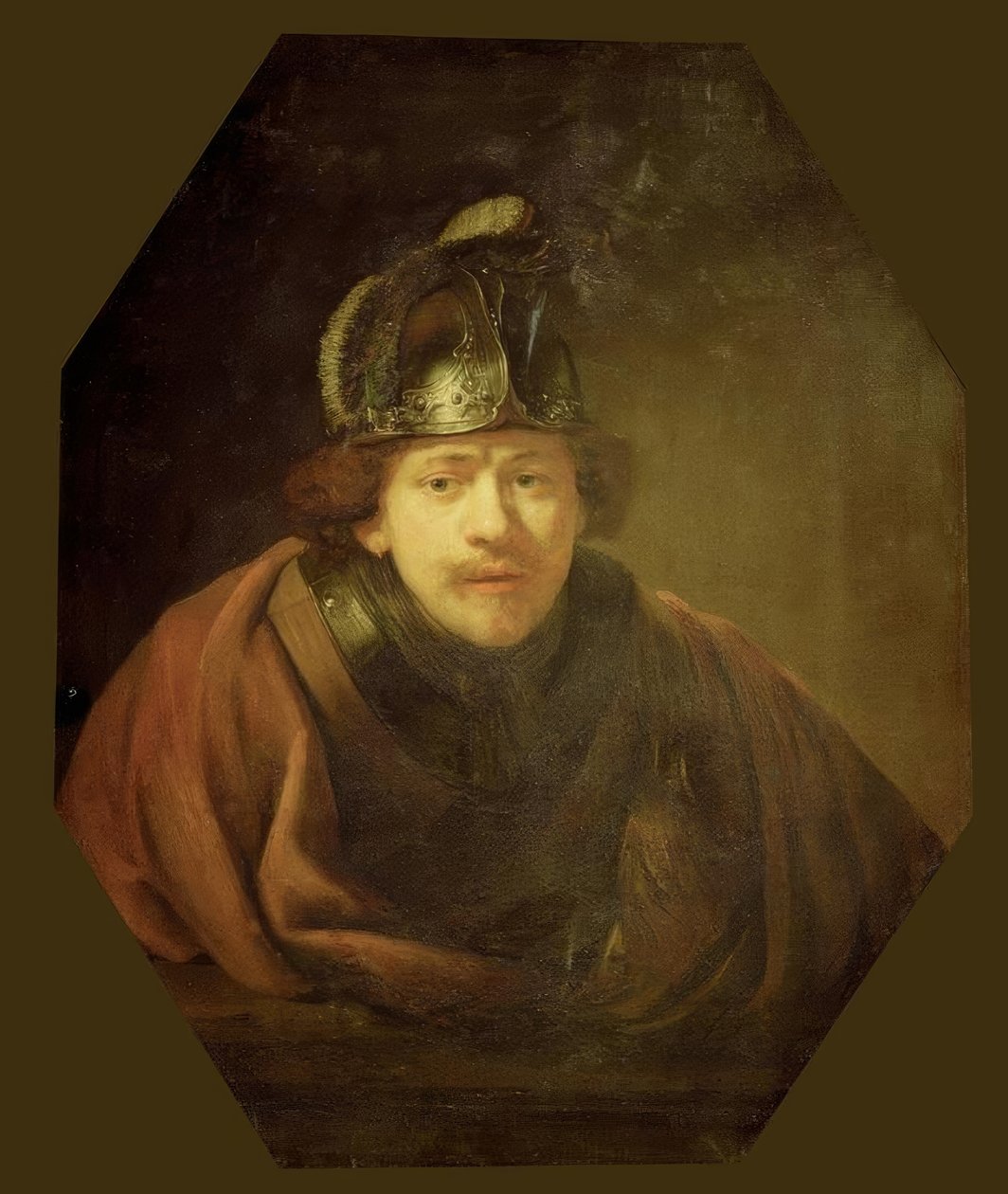 Självporträtt som krigare av Rembrandt van Rijn