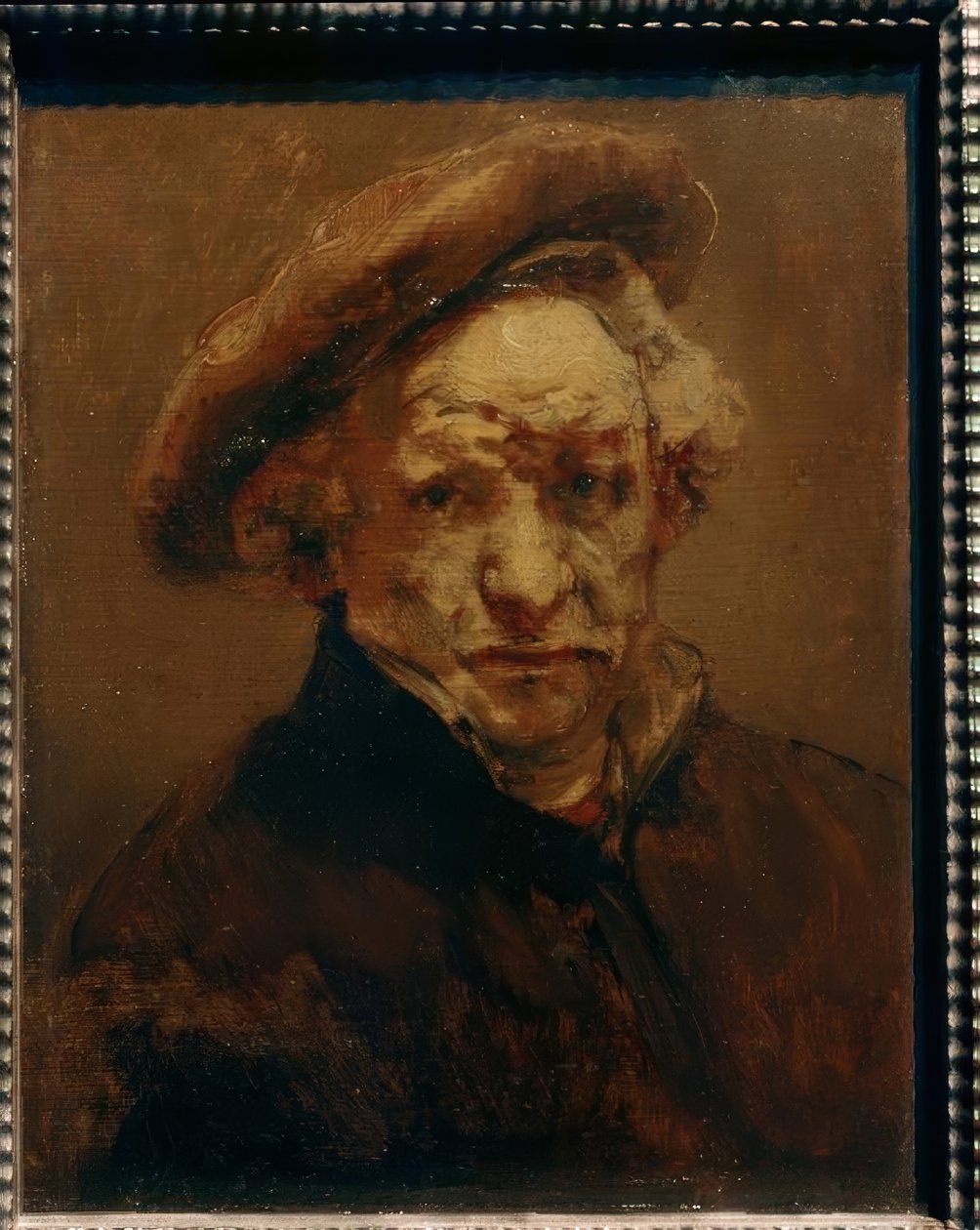 Självporträtt med basker av Rembrandt van Rijn