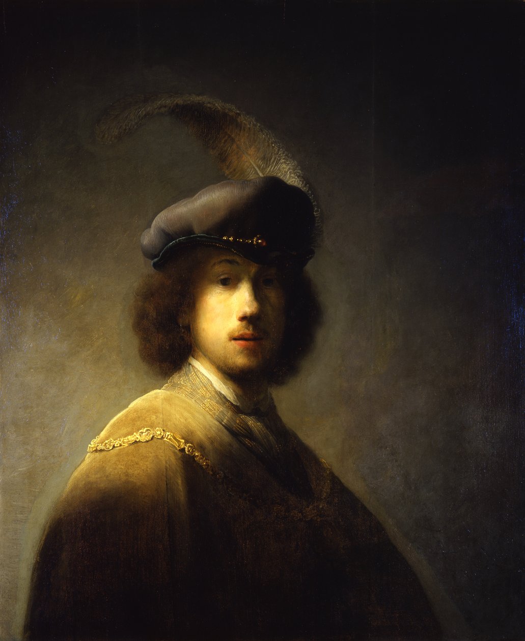 Självporträtt, 23 år gammal, 1629 av Rembrandt van Rijn