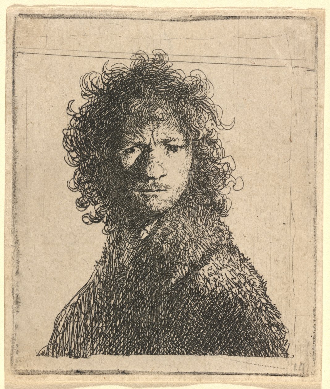 Självporträtt, rynkar pannan av Rembrandt van Rijn