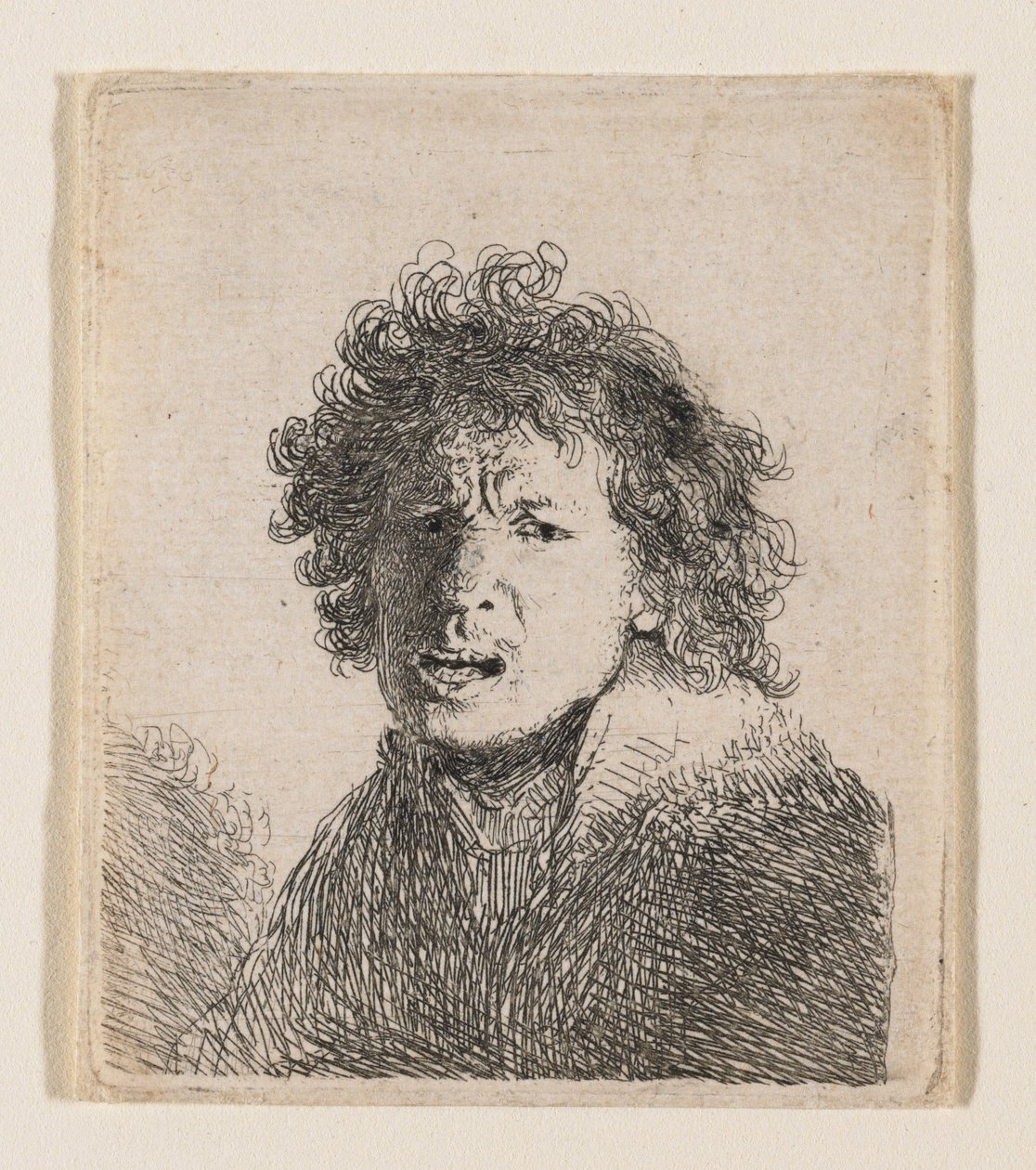 Självporträtt som om jag ropade av Rembrandt van Rijn
