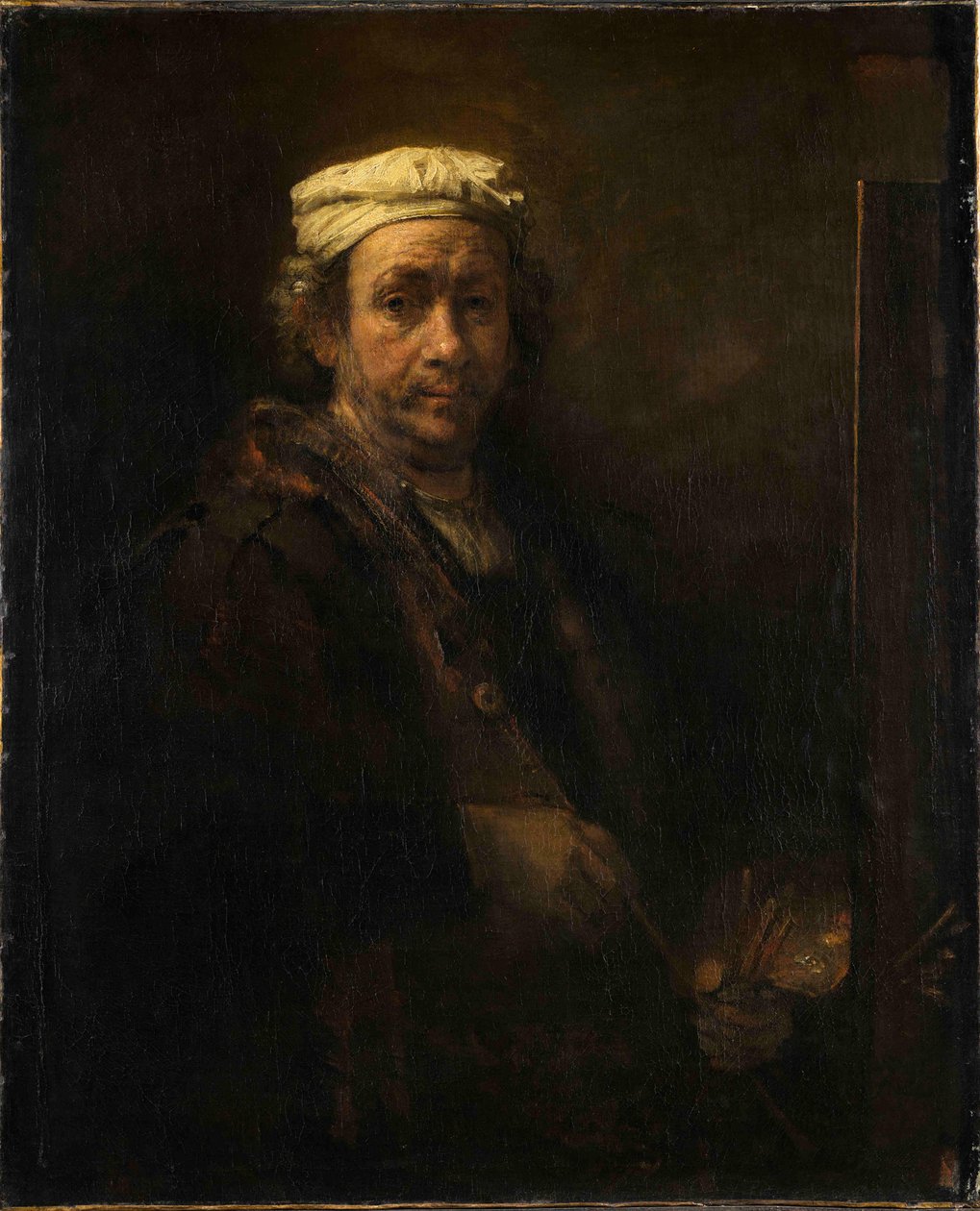 Självporträtt vid staffli Porträtt av konstnären vid staffli, 1660. av Rembrandt van Rijn