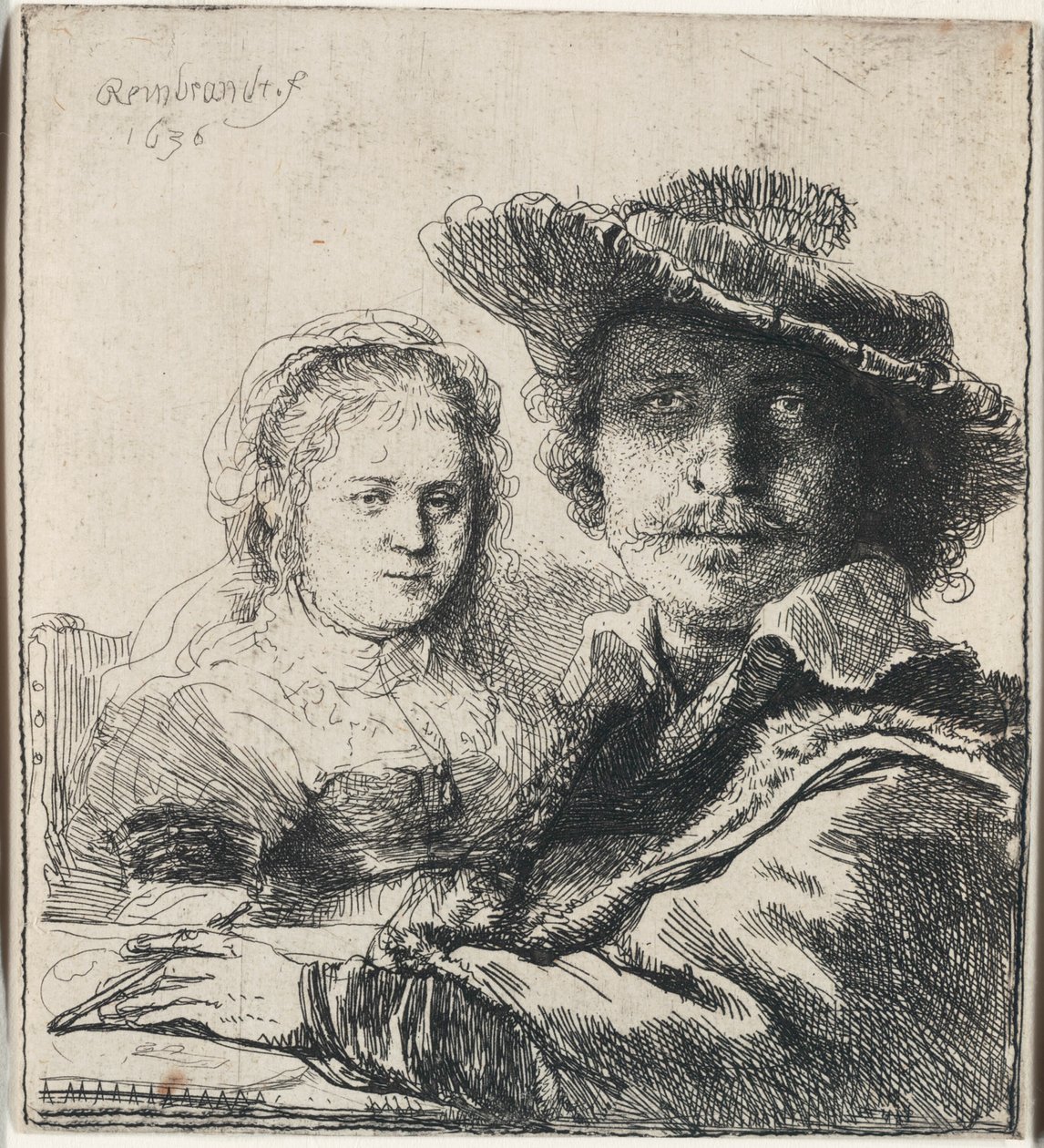 Självporträtt med Saskia av Rembrandt van Rijn