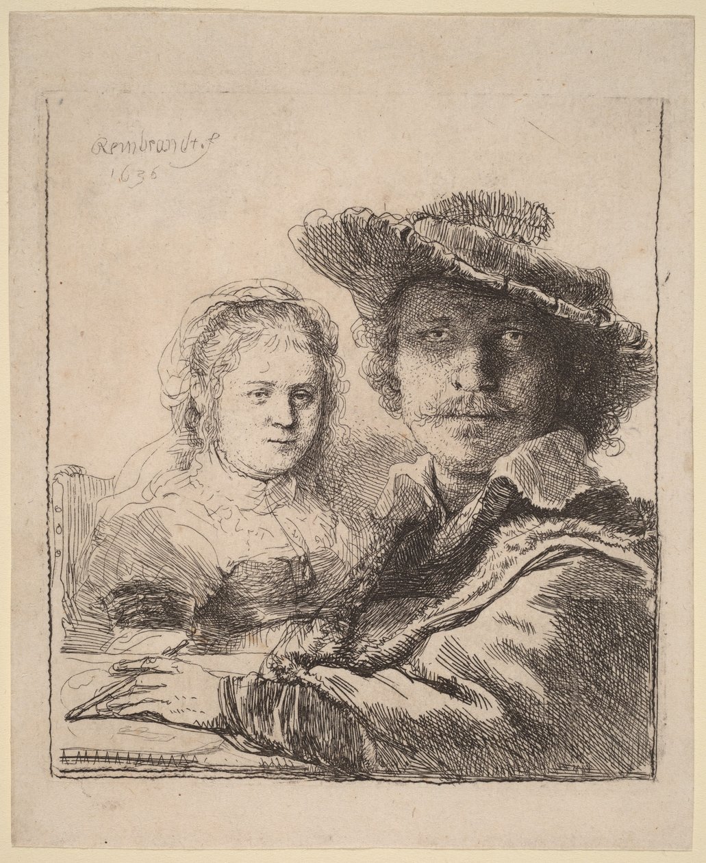 Självporträtt med Saskia av Rembrandt van Rijn