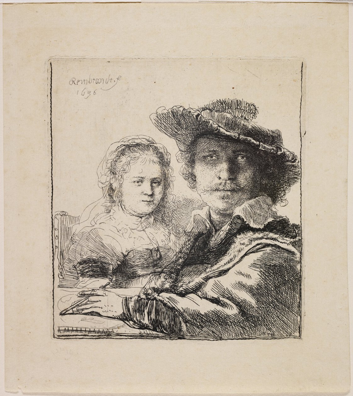 Självporträtt med Saskia av Rembrandt van Rijn