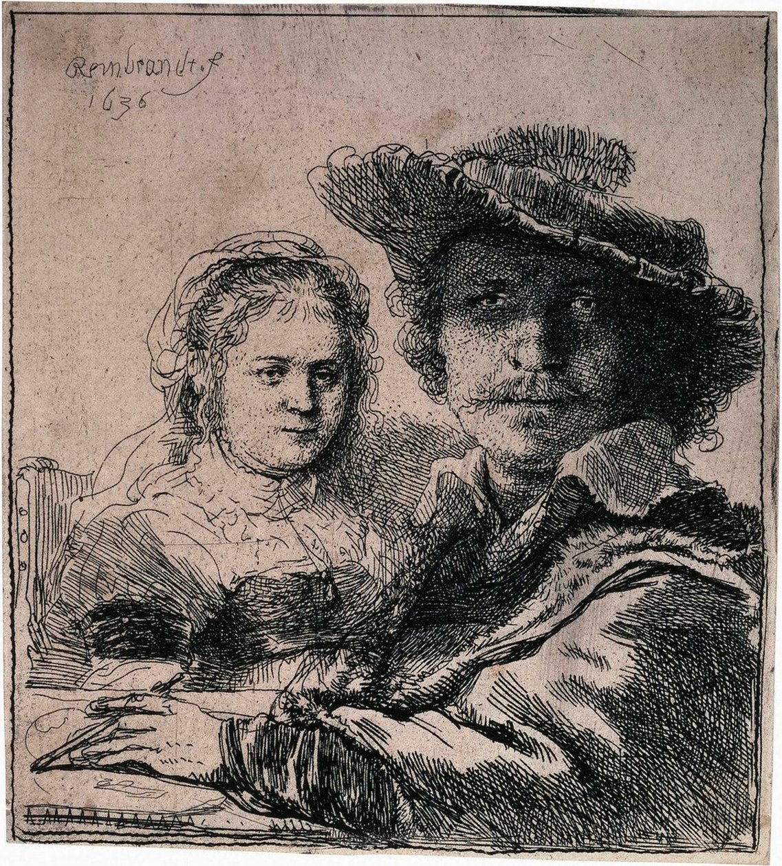 Självporträtt med Saskia, 1636. av Rembrandt van Rijn