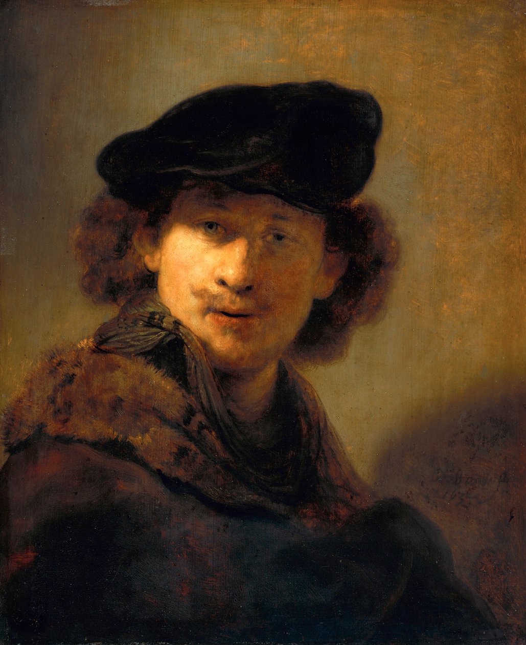 Självporträtt med sammetsbasker, 1634 av Rembrandt van Rijn