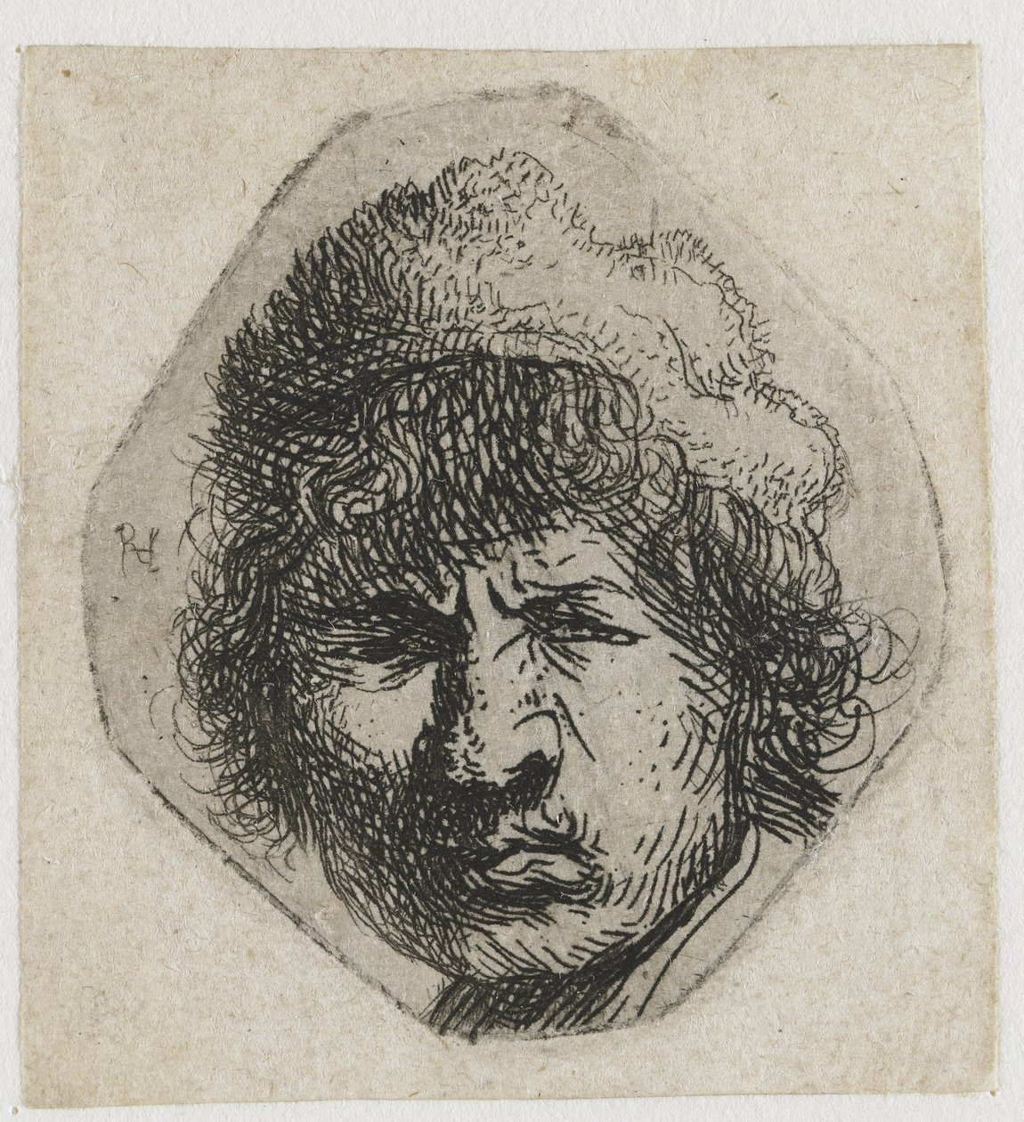 Självporträtt snett av Rembrandt van Rijn