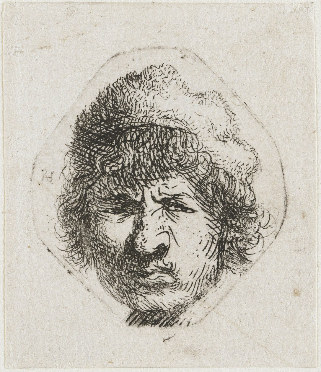 Självporträtt snett, ca 1631. av Rembrandt van Rijn