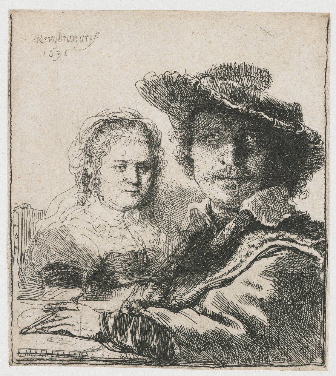 Självporträtt med Saskia av Rembrandt van Rijn