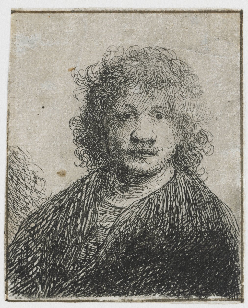 Självporträtt med bred näsa Självporträtt med bred näsa av Rembrandt van Rijn