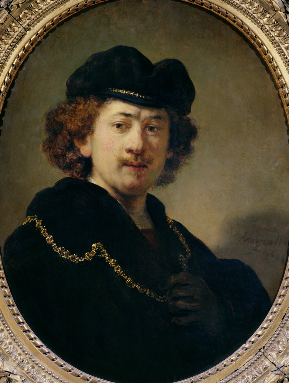 Självporträtt med hatt och guldkedja, 1633 av Rembrandt van Rijn